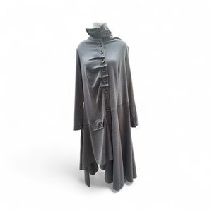 🧥 UBU Escape Made in Canada 1X Grey Button Front Drape Coat